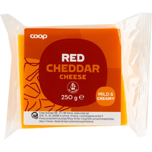 Coop punainen cheddarjuusto 250 g Coop punainen cheddarjuusto 250 g