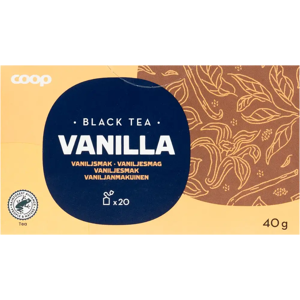 Coop musta tee vanilja 40 g 20 pss Coop musta tee vanilja 40 g 20 pss