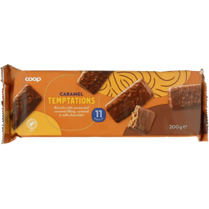 Coop Caramel Temptations täytekeksi 200 g Coop Caramel Temptations täytekeksi 200 g