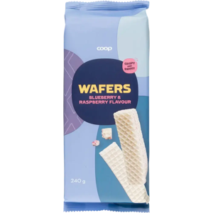 Coop vohvelit mustikka ja vadelma 240 g Coop vohvelit mustikka ja vadelma 240 g
