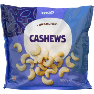 Coop cashewpähkinät suolaamaton 500g Coop cashewpähkinät suolaamaton 500g