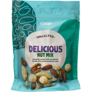 Coop Delicious nut mix pähkinäsekoitus suolaamaton 200g Coop Delicious nut mix pähkinäsekoitus suolaamaton 200g