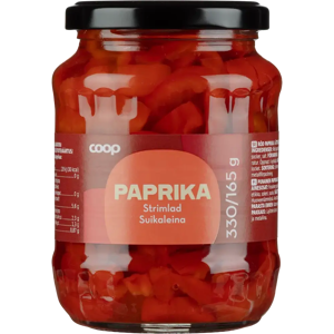 Coop paprika suikaleina 330/165 g Coop paprika suikaleina 330/165 g