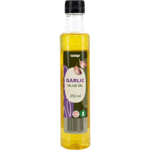 Coop valkosipulinmakuinen oliiviöljy 250 ml Coop valkosipulinmakuinen oliiviöljy 250 ml