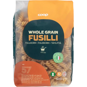 Coop Fusilli täysjyväpasta 500 g Coop Fusilli täysjyväpasta 500 g