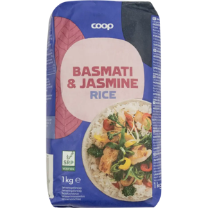 Coop basmati- ja jasmiiniriisi 1 kg Coop basmati- ja jasmiiniriisi 1 kg
