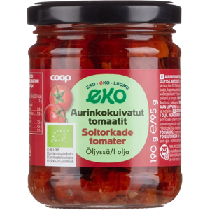 Coop Eko aurinkokuivattu tomaatti luomu 190/95 g Coop Eko aurinkokuivattu tomaatti luomu 190/95 g