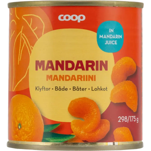 Coop mandariinilohkot mandariinitäysmehussa 298/175 g Coop mandariinilohkot mandariinitäysmehussa 298/175 g