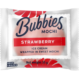 Bubbies Mansikkamochi. Mansikkajäätelöä makeassa riisitaikinassa 35g Bubbies Mansikkamochi. Mansikkajäätelöä makeassa riisitaikinassa 35g