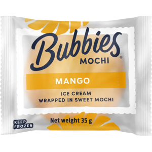 Bubbies Mangomochi. Mangojäätelöä makeassa riisitaikinassa 35g Bubbies Mangomochi. Mangojäätelöä makeassa riisitaikinassa 35g