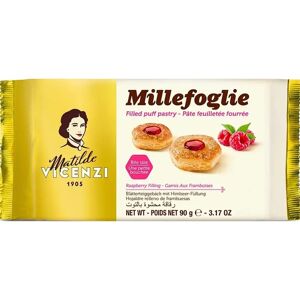 Vicenzi Tuhatlehtikeksi vadelma täytteellä 90g Vicenzi Tuhatlehtikeksi vadelma täytteellä 90g