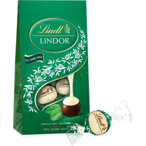Lindt LINDOR Tumma minttu tummasuklaakuula pehmeällä minttutäytteellä 137g Lindt LINDOR Tumma minttu tummasuklaakuula pehmeällä minttutäytteellä 137g