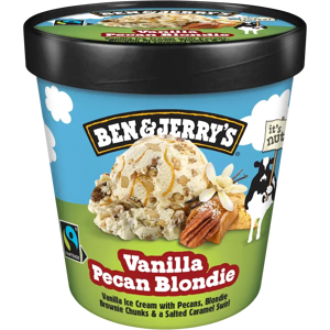 Ben & Jerry's Vanilla Pecan Blondie Jäätelö 465ml/414g Ben & Jerry's Vanilla Pecan Blondie Jäätelö 465ml/414g