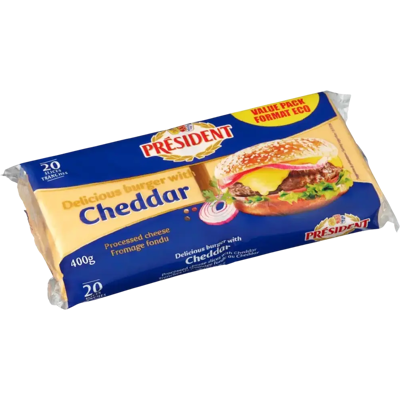 President Président Sulatejuustoviipaleet cheddar 400g President Président Sulatejuustoviipaleet cheddar 400g