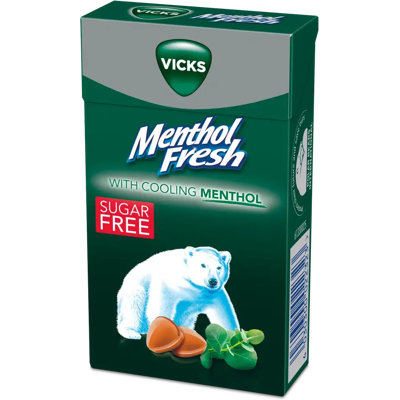 Vicks Menthol Fresh sokeriton kurkkupastilli 40g Vicks Menthol Fresh sokeriton kurkkupastilli 40g