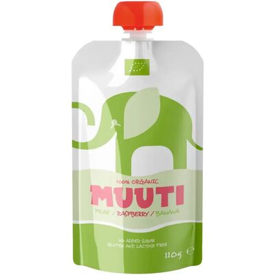 Muuti luomu päärynä vadelma banaani smoothie 110g 6kk Muuti luomu päärynä vadelma banaani smoothie 110g 6kk