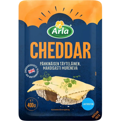Arla Tolkuttomat Juustot Arla Cheddar viipale 400 g Arla Tolkuttomat Juustot Arla Cheddar viipale 400 g