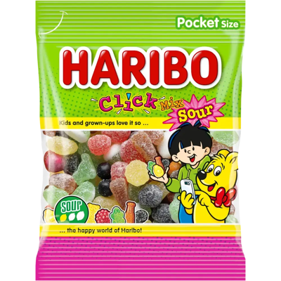 HARIBO Click Mix Sour 75 g karkkipussi HARIBO Click Mix Sour 75 g karkkipussi