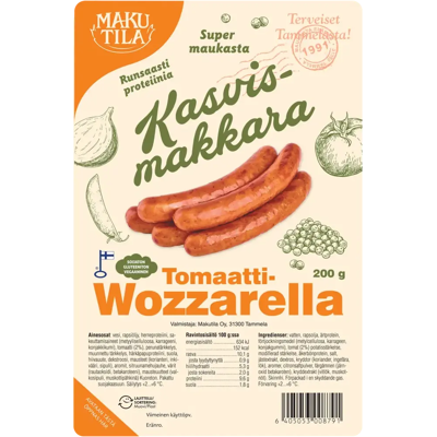 Makutila Kasvismakkara Tomaatti-Wozzarella 200 g Makutila Kasvismakkara Tomaatti-Wozzarella 200 g
