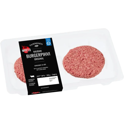 Tamminen naudan burgerpihvi 2kpl 240g Tamminen naudan burgerpihvi 2kpl 240g