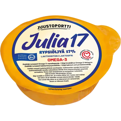 Juustoportti Julia 17 % rypsiöljyvalmiste 460 g laktoositon Juustoportti Julia 17 % rypsiöljyvalmiste 460 g laktoositon