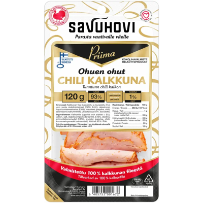 Savuhovi Priima Ohuen ohut chili kalkkuna 120g Savuhovi Priima Ohuen ohut chili kalkkuna 120g