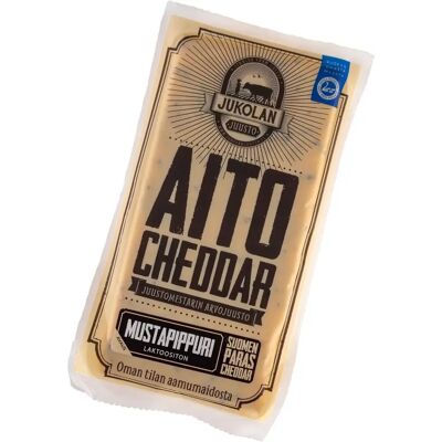 Jukolan Juusto Aito Cheddar mustapippuri 160 g Jukolan Juusto Aito Cheddar mustapippuri 160 g