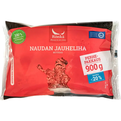 Rönkä Naudan jauheliha 20% 900g Rönkä Naudan jauheliha 20% 900g