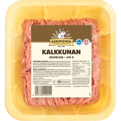 Kariniemen Kalkkunan jauheliha 400 g Kariniemen Kalkkunan jauheliha 400 g