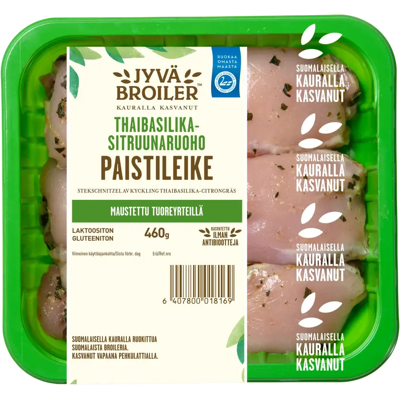 Jyväbroiler - Broilerin Paistileike Thaibasilika-Sitruunaruoho 460g Jyväbroiler - Broilerin Paistileike Thaibasilika-Sitruunaruoho 460g