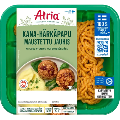 Atria kana-härkäpapu jauhis maustettu 300g Atria kana-härkäpapu jauhis maustettu 300g