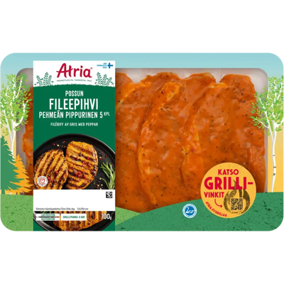Atria possun fileepihvi pehmeän pippurinen 700g Atria possun fileepihvi pehmeän pippurinen 700g