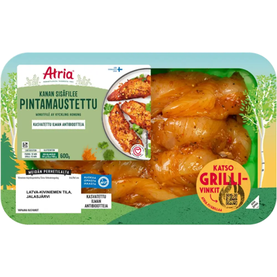 Atria Kanan Sisäfilee Pintamaustettu 600g Atria Kanan Sisäfilee Pintamaustettu 600g