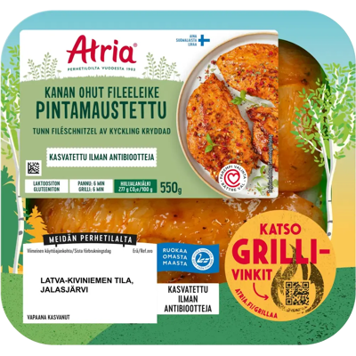 Atria Kanan Ohut Fileeleike Pintamaustettu 550g Atria Kanan Ohut Fileeleike Pintamaustettu 550g