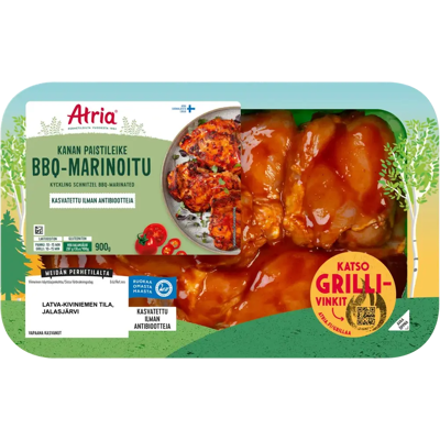 Atria Kanan Paistileike BBQ-marinoitu 900g Atria Kanan Paistileike BBQ-marinoitu 900g