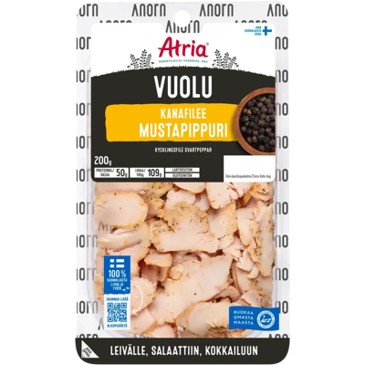 Atria Vuolu Mustapippuri Kanafilee 200g Atria Vuolu Mustapippuri Kanafilee 200g
