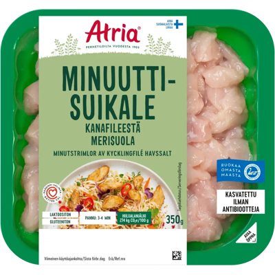 Atria Minuuttisuikale Kanafileestä Merisuola 350g Atria Minuuttisuikale Kanafileestä Merisuola 350g