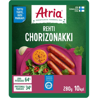 Atria Rehti Chorizonakki Kuoreton 280g Atria Rehti Chorizonakki Kuoreton 280g