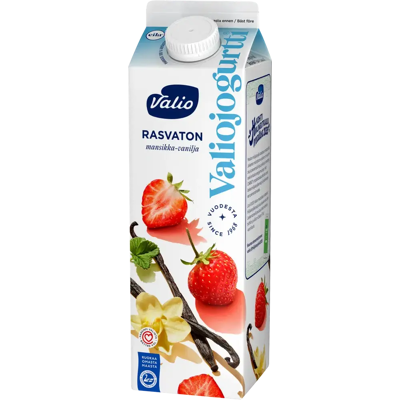 Valiojogurtti - rasvaton mansikka-vanilja - lactose-free - strawberry-vanilla - yogurt Valiojogurtti - rasvaton mansikka-vanilja - lactose-free - strawberry-vanilla - yogurt