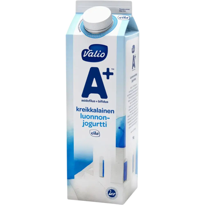 Valio A+ ™ kreikkalainen luonnonjogurtti maustamaton laktoositon 1 kg Valio A+ ™ kreikkalainen luonnonjogurtti maustamaton laktoositon 1 kg