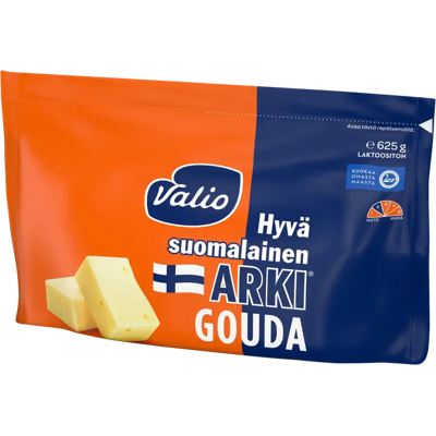 Valio Arki Valio Hyvä suomalainen Arki® gouda juusto e625 g Valio Arki Valio Hyvä suomalainen Arki® gouda juusto e625 g