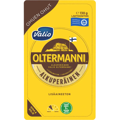 Valio Oltermanni ® Alkuperäinen ohuen ohut kermajuustoviipale e130 g Valio Oltermanni ® Alkuperäinen ohuen ohut kermajuustoviipale e130 g
