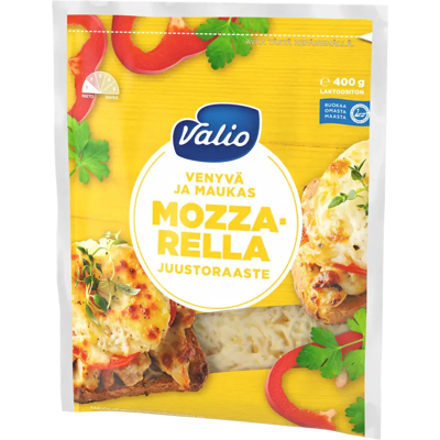 Valio mozzarella juustoraaste e400 g Valio mozzarella juustoraaste e400 g