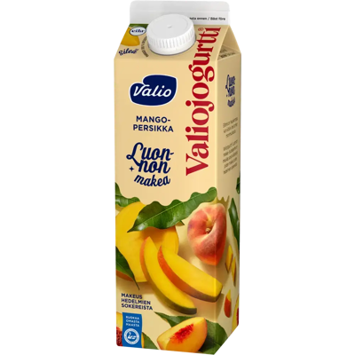 Valio jogurtti® Luonnon makea mango-persikka laktoositon 1 kg Valio jogurtti® Luonnon makea mango-persikka laktoositon 1 kg