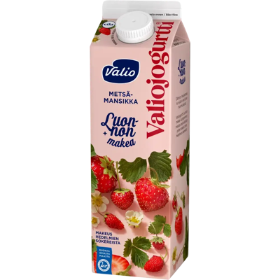 Valio jogurtti® Luonnon makea metsämansikka laktoositon 1 kg Valio jogurtti® Luonnon makea metsämansikka laktoositon 1 kg