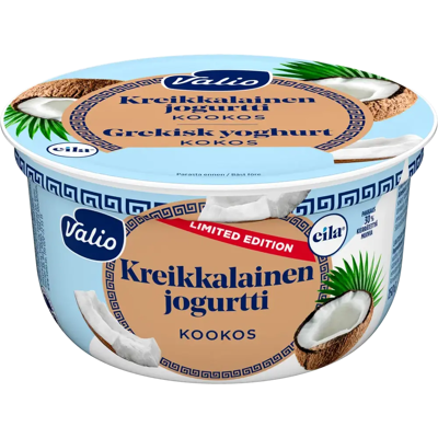 Valio kreikkalainen jogurtti kookos kausimaku laktoositon 150 g Valio kreikkalainen jogurtti kookos kausimaku laktoositon 150 g