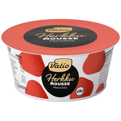 Valio Herkku mousse mansikka laktoositon 100 g Valio Herkku mousse mansikka laktoositon 100 g