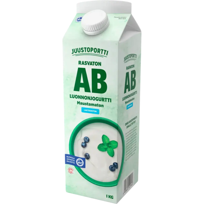 Juustoportti AB-luonnonjogurtti 1 kg rasvaton maustamaton laktoositon Juustoportti AB-luonnonjogurtti 1 kg rasvaton maustamaton laktoositon