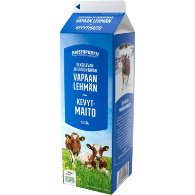 Juustoportti Vapaan lehmän kevytmaito 1 l Juustoportti Vapaan lehmän kevytmaito 1 l