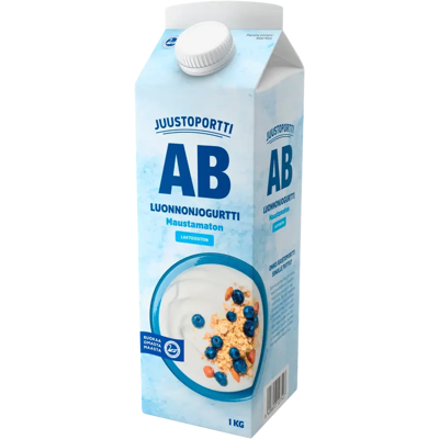 Juustoportti AB-luonnonjogurtti 1 kg maustamaton laktoositon Juustoportti AB-luonnonjogurtti 1 kg maustamaton laktoositon